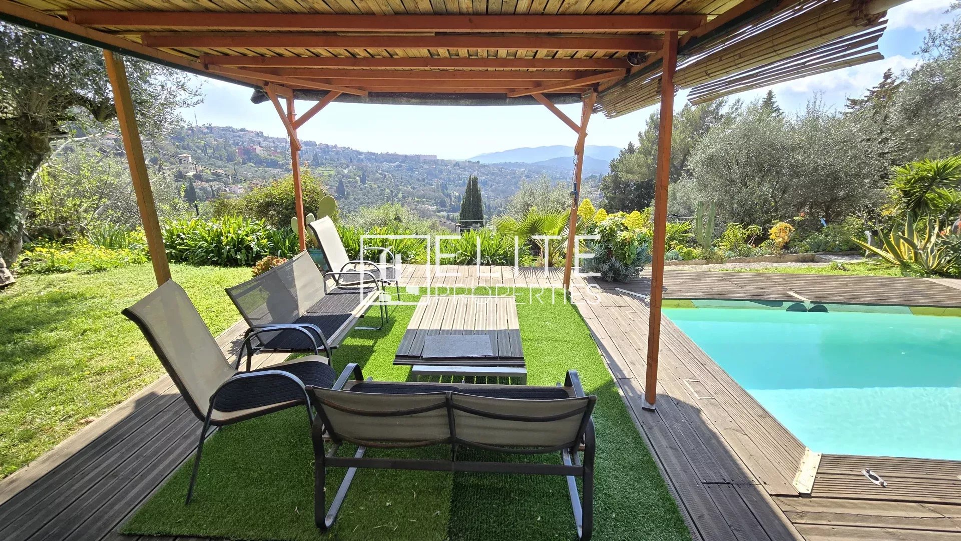 MAISON 5 PIÈCES DE 120 m² + PISCINE ET VUE MER PANORAMIQUE – GRASSE