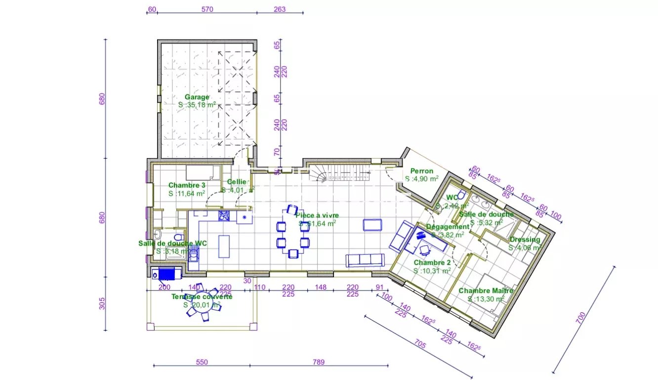 VILLA 5 PIÈCES de 146m²  PLASCASSIER